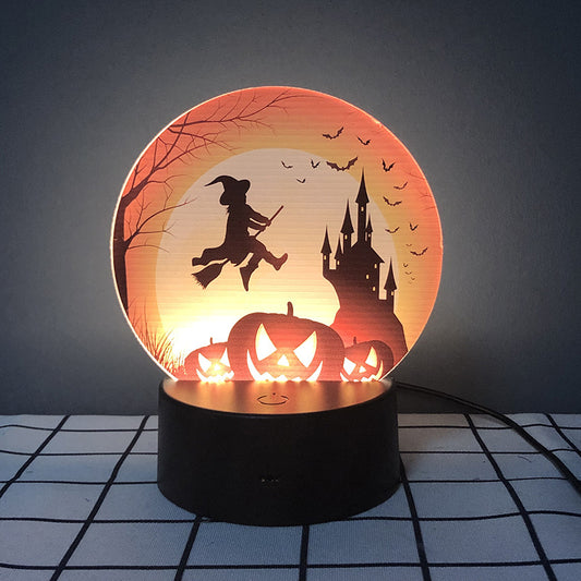 Halloween Pumpkin & Bat Night Light