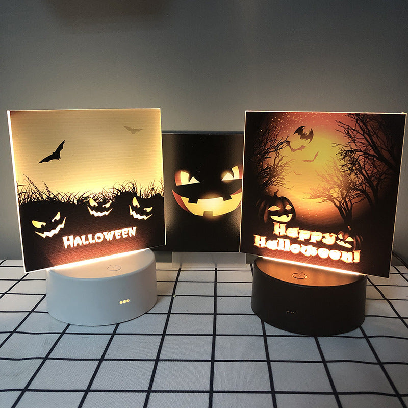 Halloween Pumpkin & Bat Night Light