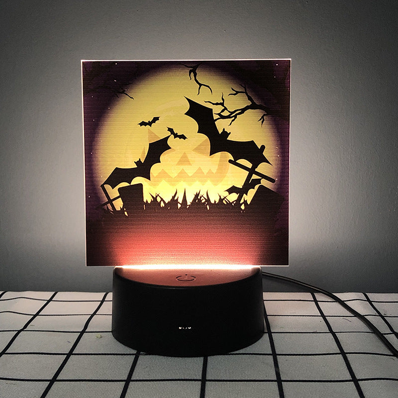 Halloween Pumpkin & Bat Night Light