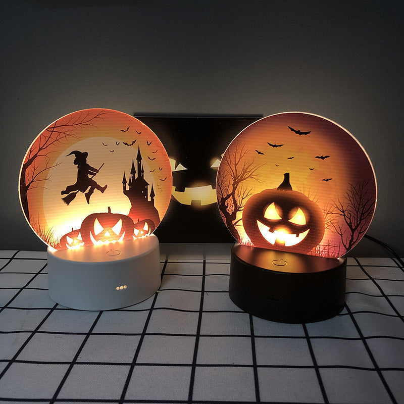 Halloween Pumpkin & Bat Night Light