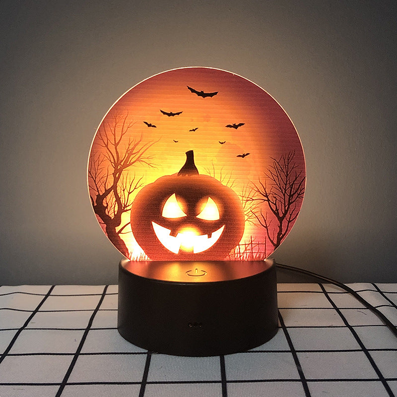 Halloween Pumpkin & Bat Night Light