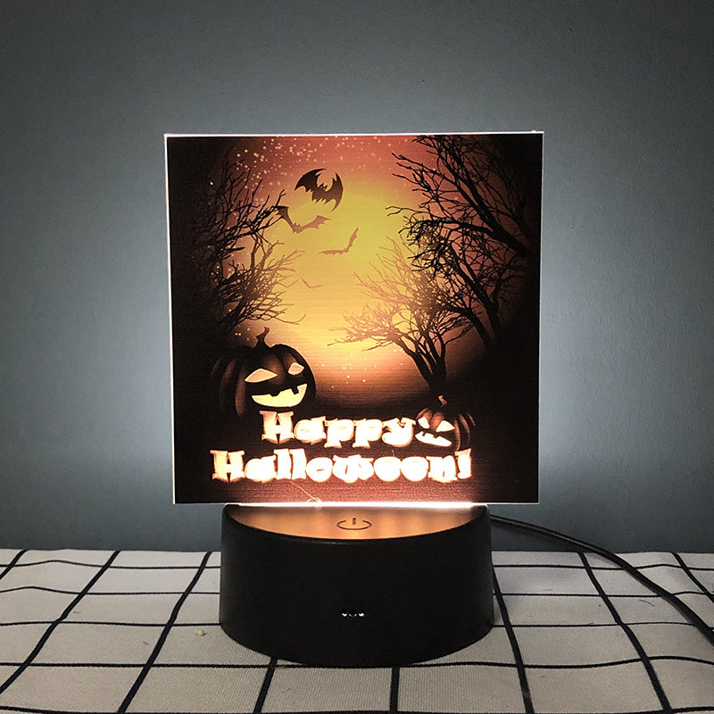 Halloween Pumpkin & Bat Night Light
