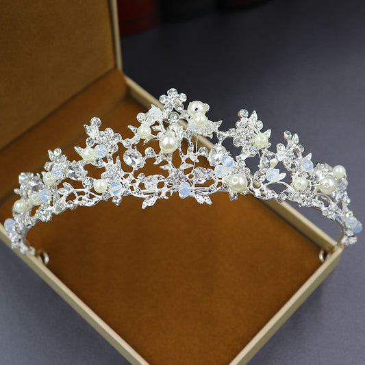 Handmade Pearl Rhinestone Crown
