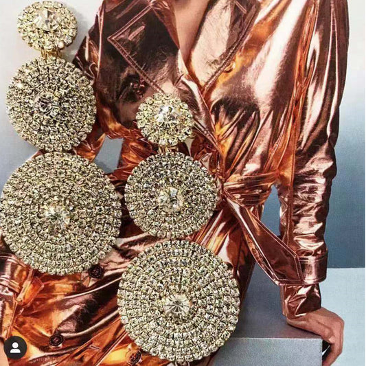 💎Exaggerated Multi‑Layer Rhinestone Earrings