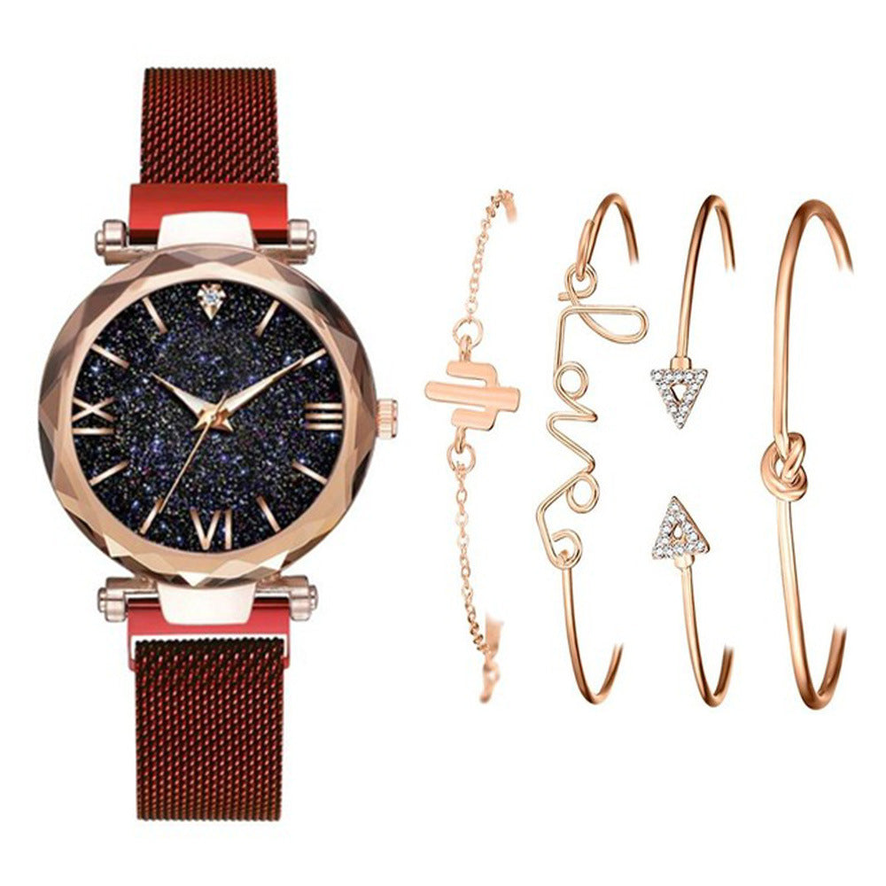 5-piece women's fashion watch & bracelet set