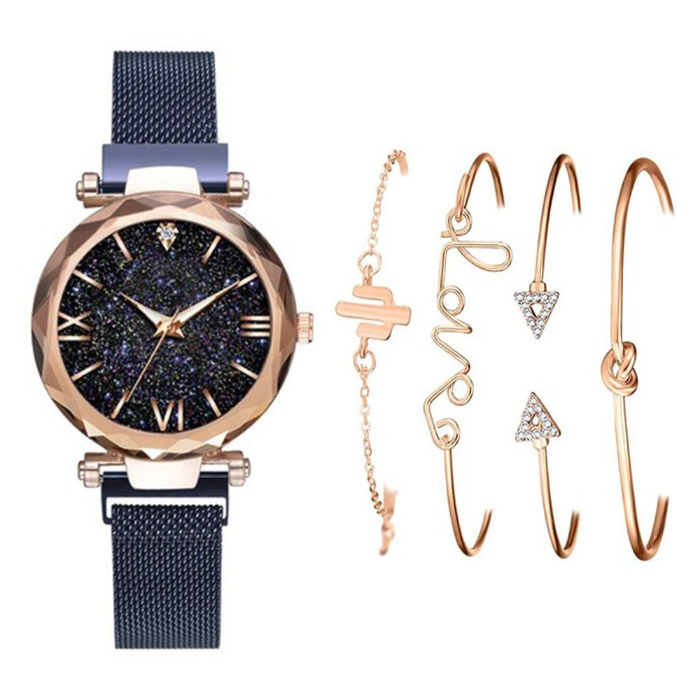 5-piece women's fashion watch & bracelet set