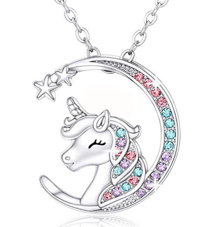 Unicorn necklace & earrings set for kids