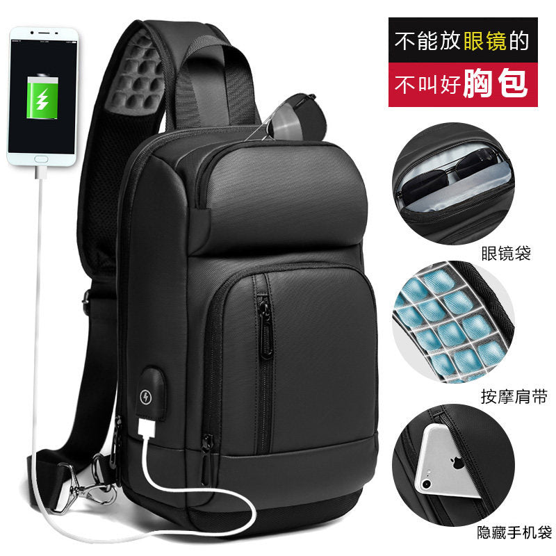 Models outdoor leisure shoulder bag travel Messenger bag custom boutique fashion men's chest bag
