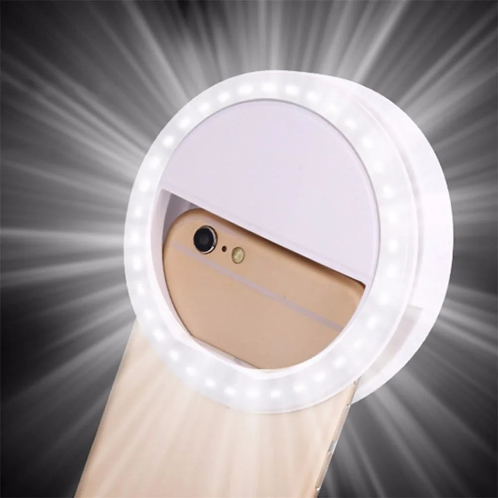Portable LED Selfie Ring Light with Makeup Mirror