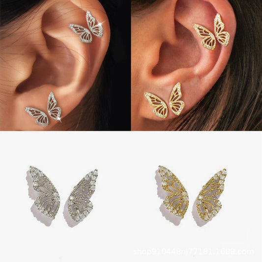 Diamond Butterfly Earrings