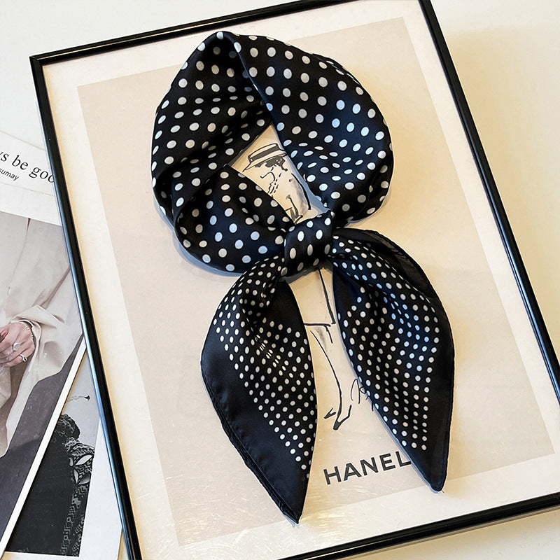 2025 autumn female cashew flower small square silk scarf / High-end neckband accessories & decoration