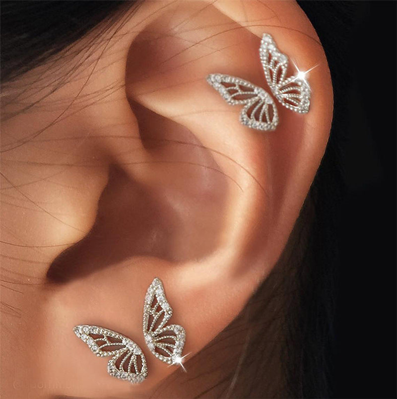 Diamond Butterfly Earrings