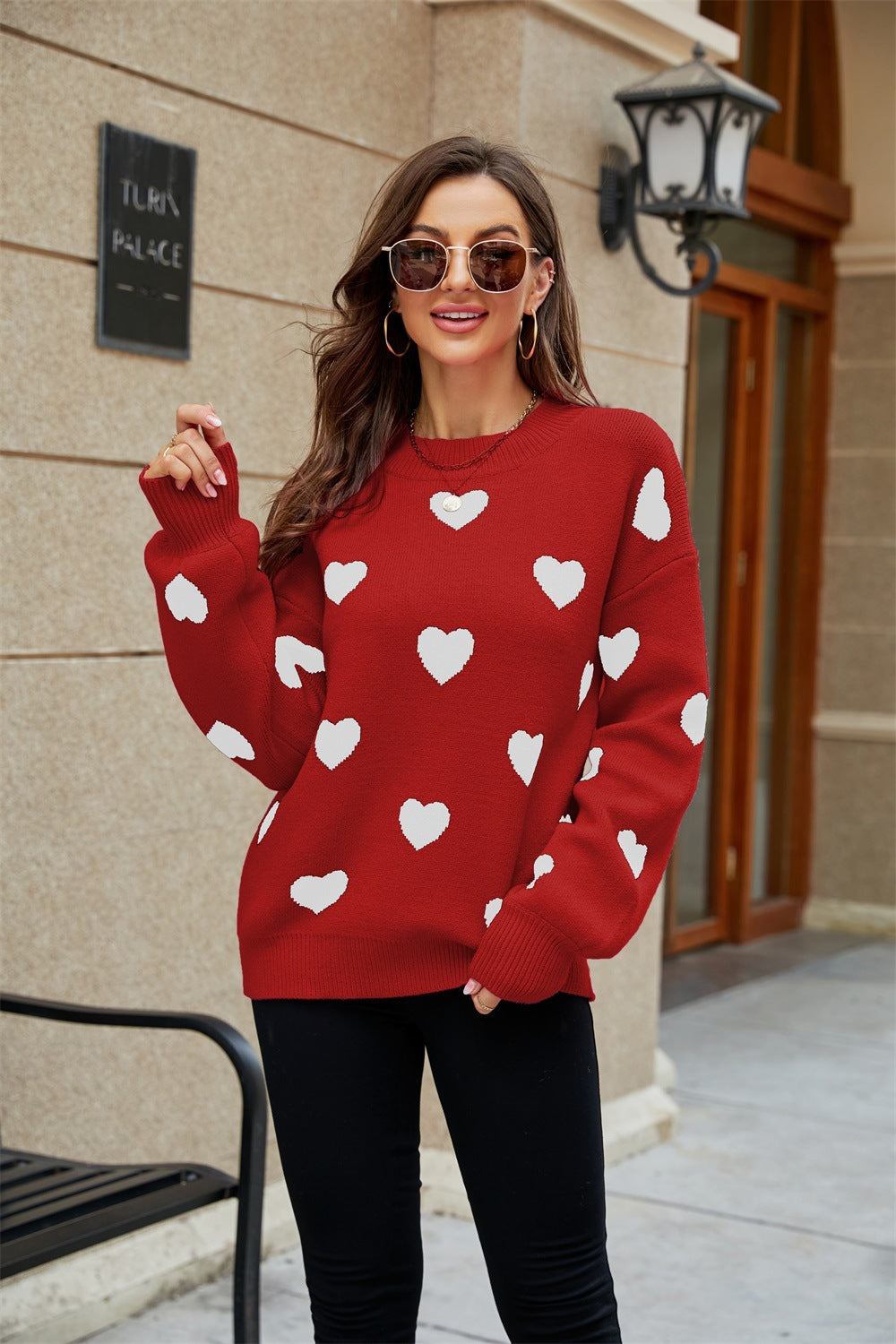 Winter Valentine’s Love Pullover – Women’s Loose Fit Sweater