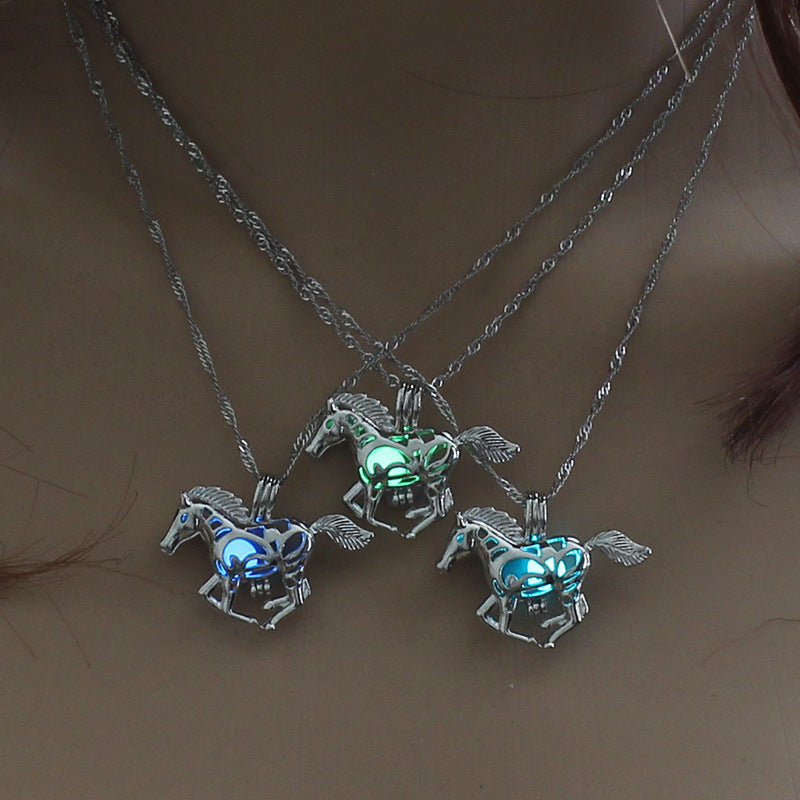 Luminous accessories featuring trendy, versatile hollow necklaces