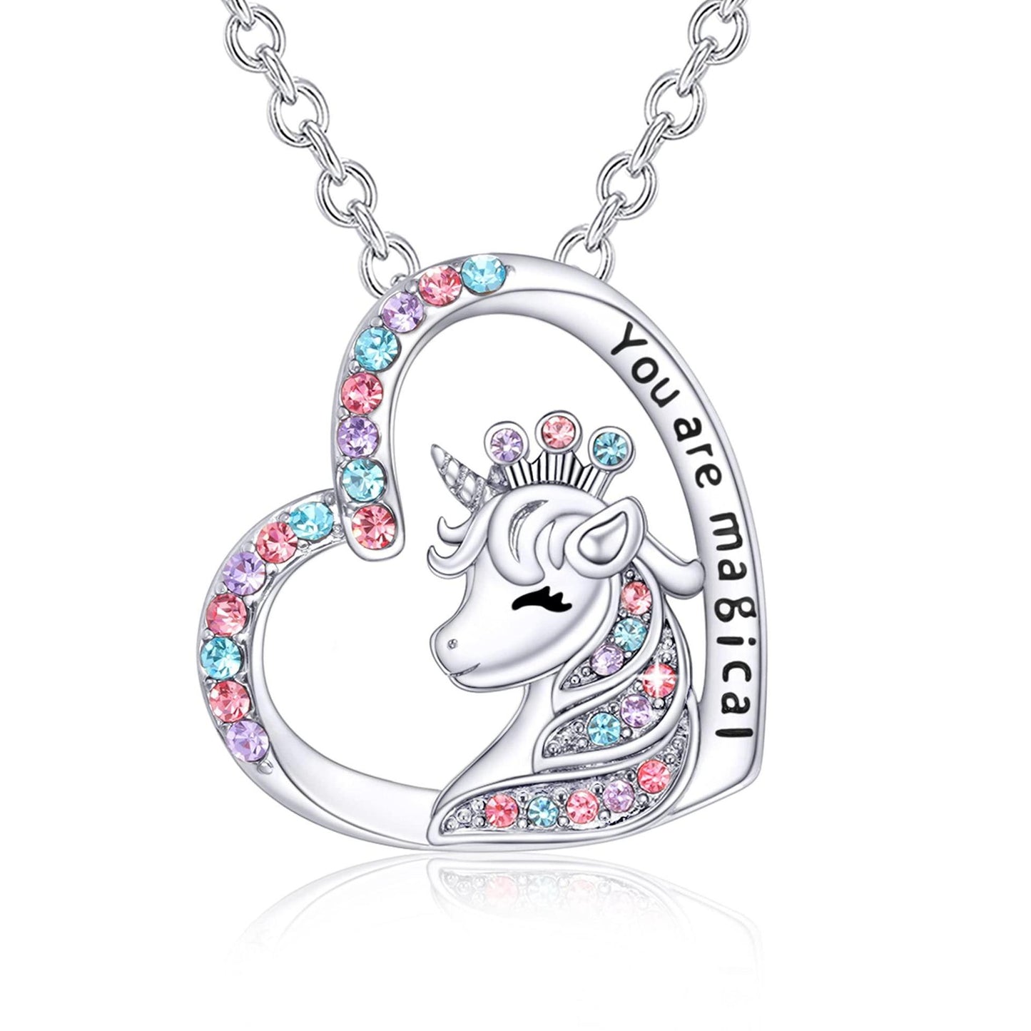 Unicorn necklace & earrings set for kids