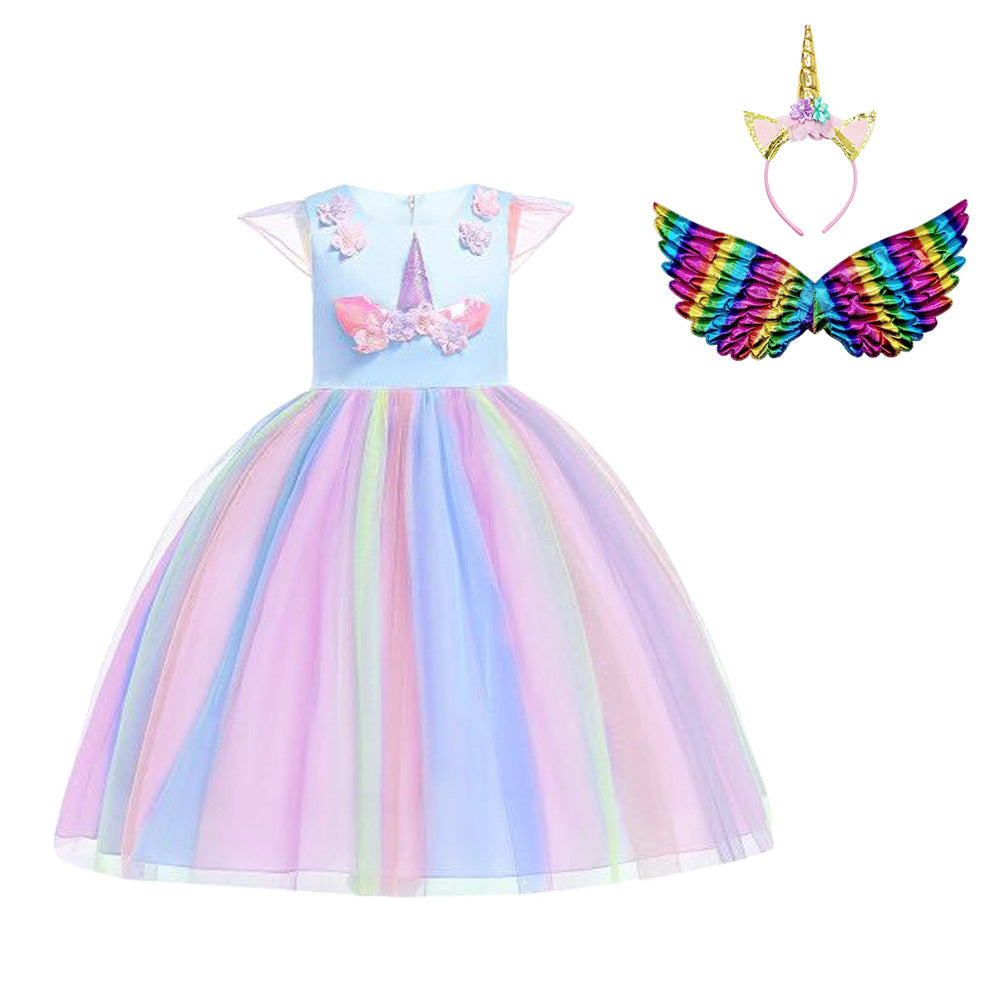 Unicorn Rainbow Ruffle Dress