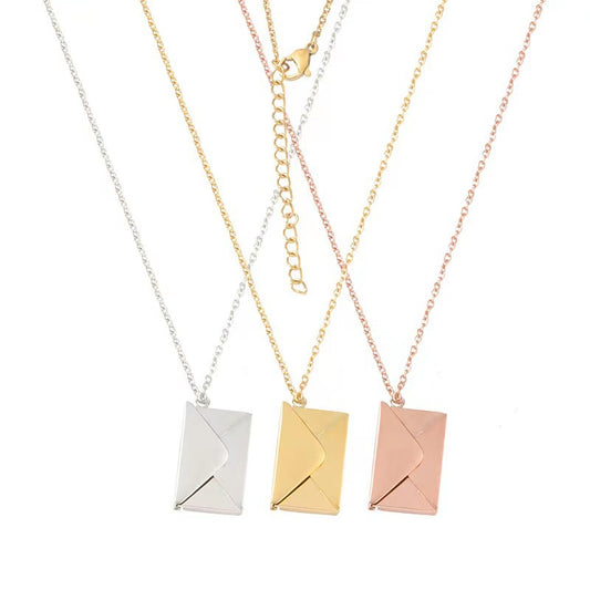 Elegant Envelope Pendant Necklace