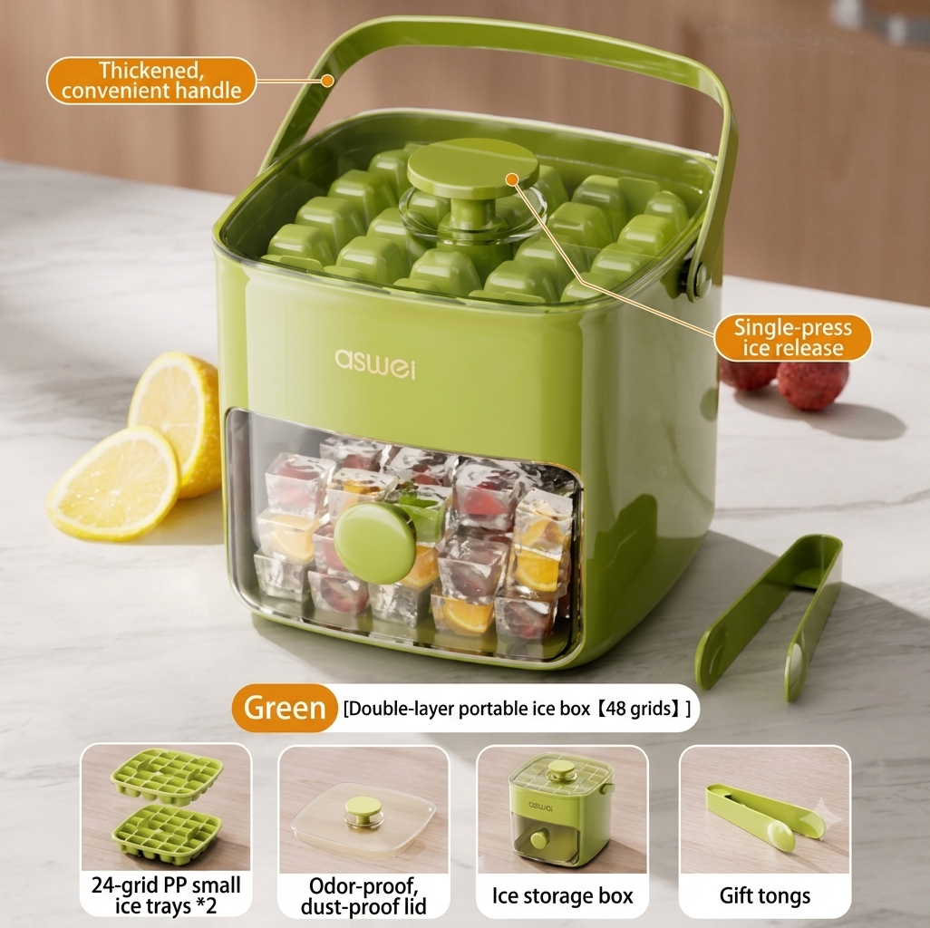 🧊Press‑Type Ice Cube Maker🍧