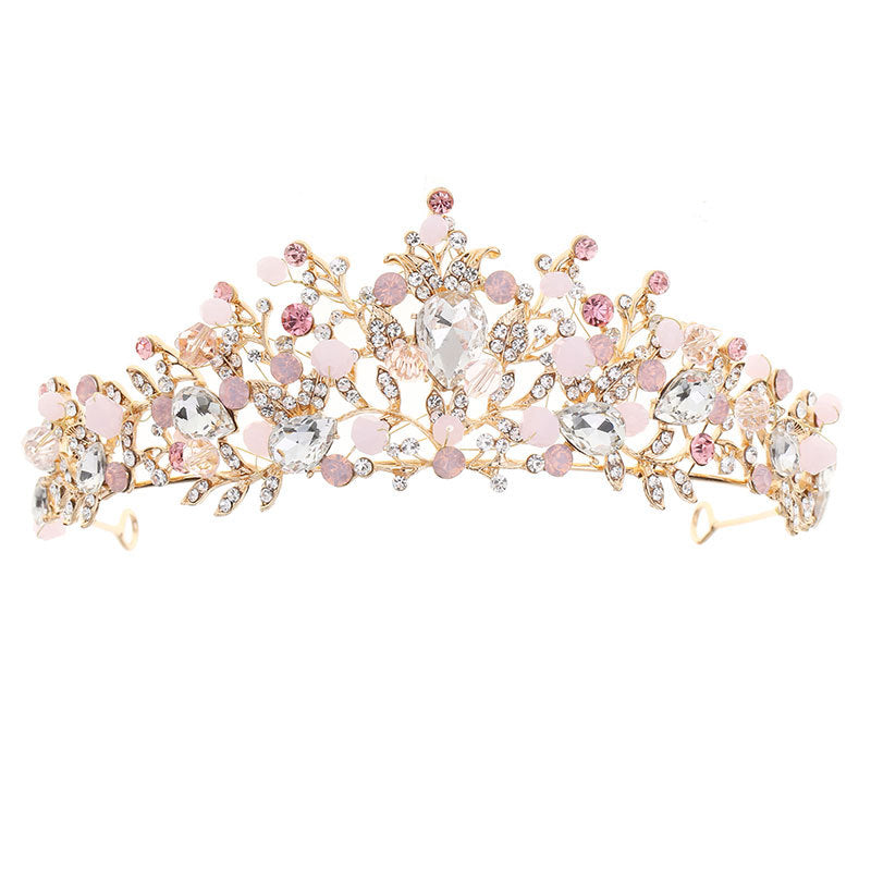 Luxury European-style crown headband with sparkling rhinestones