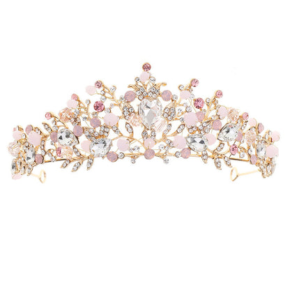 Luxury European-style crown headband with sparkling rhinestones
