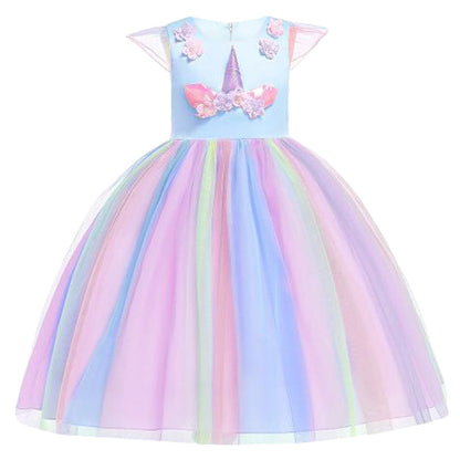 Unicorn Rainbow Ruffle Dress