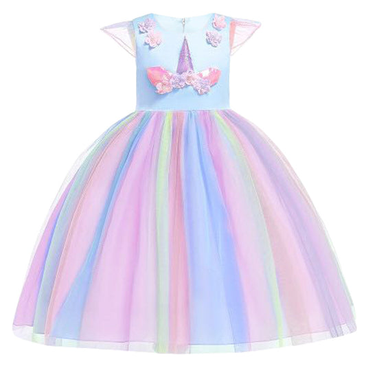 Unicorn Rainbow Ruffle Dress