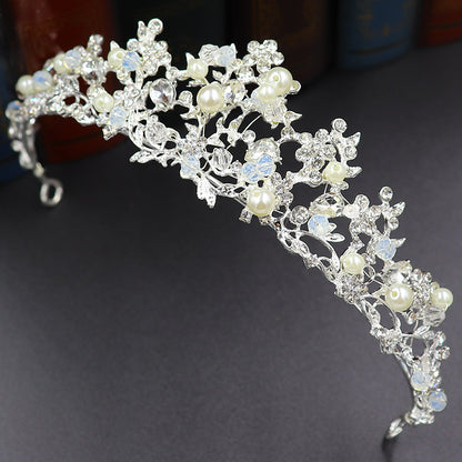 Handmade Pearl Rhinestone Crown
