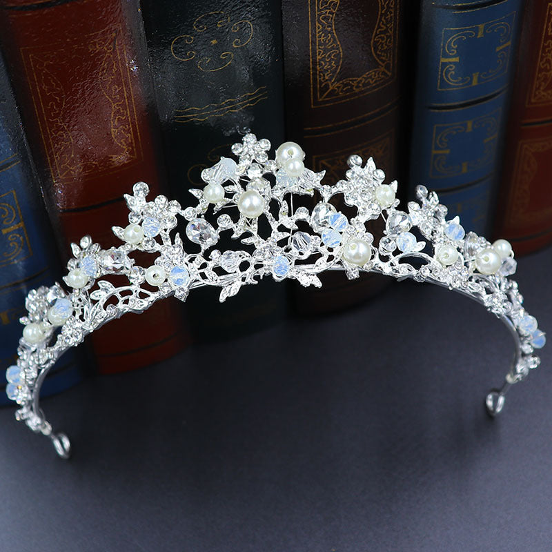 Handmade Pearl Rhinestone Crown