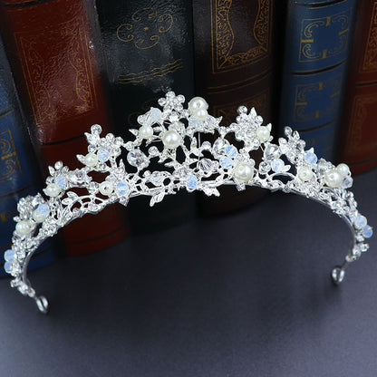 Handmade Pearl Rhinestone Crown