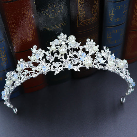 Handmade Pearl Rhinestone Crown
