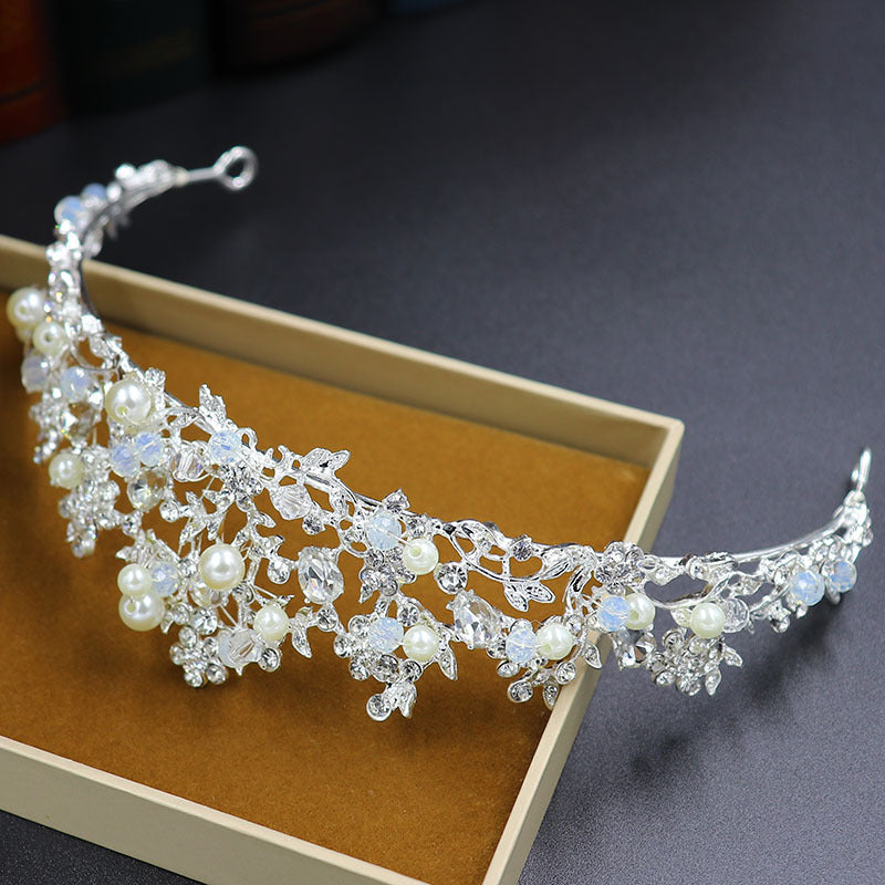 Handmade Pearl Rhinestone Crown