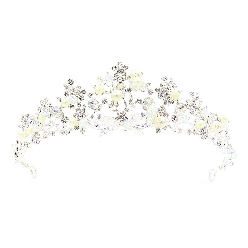 Handmade Pearl Rhinestone Crown