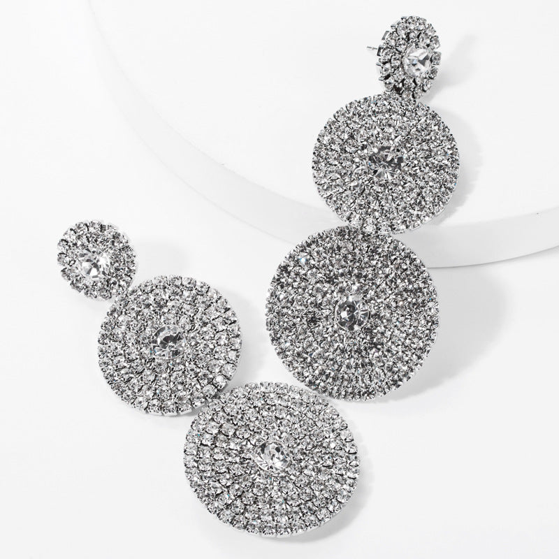 💎Exaggerated Multi‑Layer Rhinestone Earrings