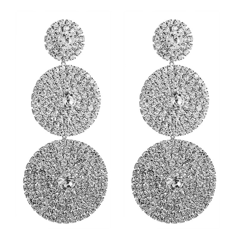 💎Exaggerated Multi‑Layer Rhinestone Earrings