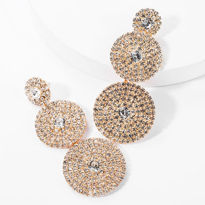 💎Exaggerated Multi‑Layer Rhinestone Earrings