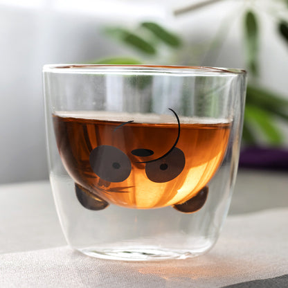 🥤Cartoon Double‑Layer Glass Cup 🌞