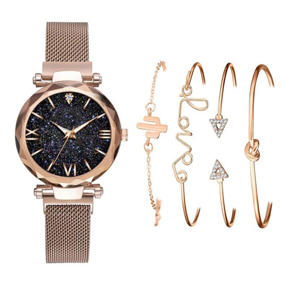 5-piece women's fashion watch & bracelet set