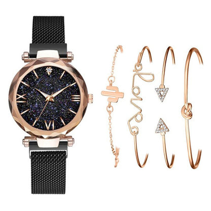 5-piece women's fashion watch & bracelet set