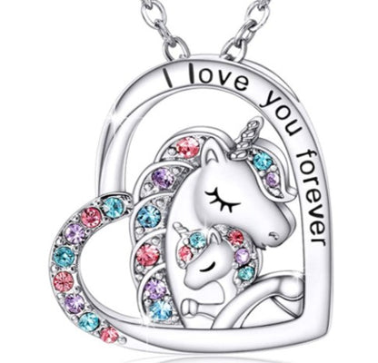 Unicorn necklace & earrings set for kids
