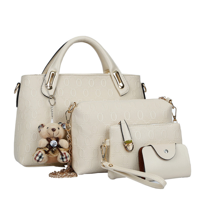 Women’s Bag Set – Bear 4‑Piece Mother‑and‑Child Shoulder & Crossbody Handbag