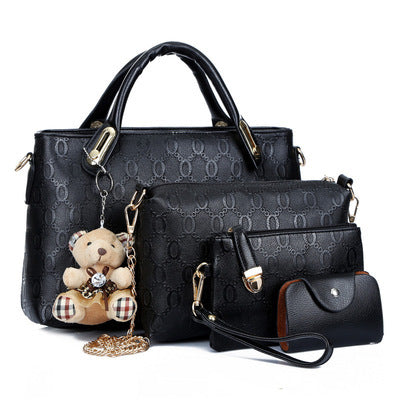 Women’s Bag Set – Bear 4‑Piece Mother‑and‑Child Shoulder & Crossbody Handbag