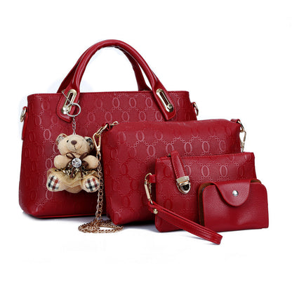 Women’s Bag Set – Bear 4‑Piece Mother‑and‑Child Shoulder & Crossbody Handbag