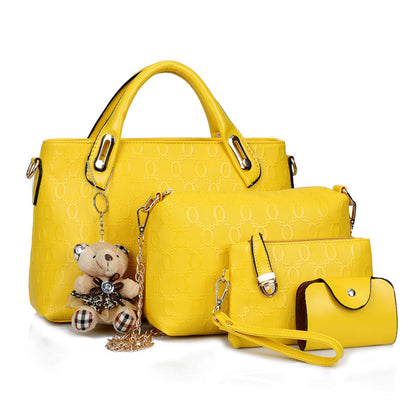Women’s Bag Set – Bear 4‑Piece Mother‑and‑Child Shoulder & Crossbody Handbag