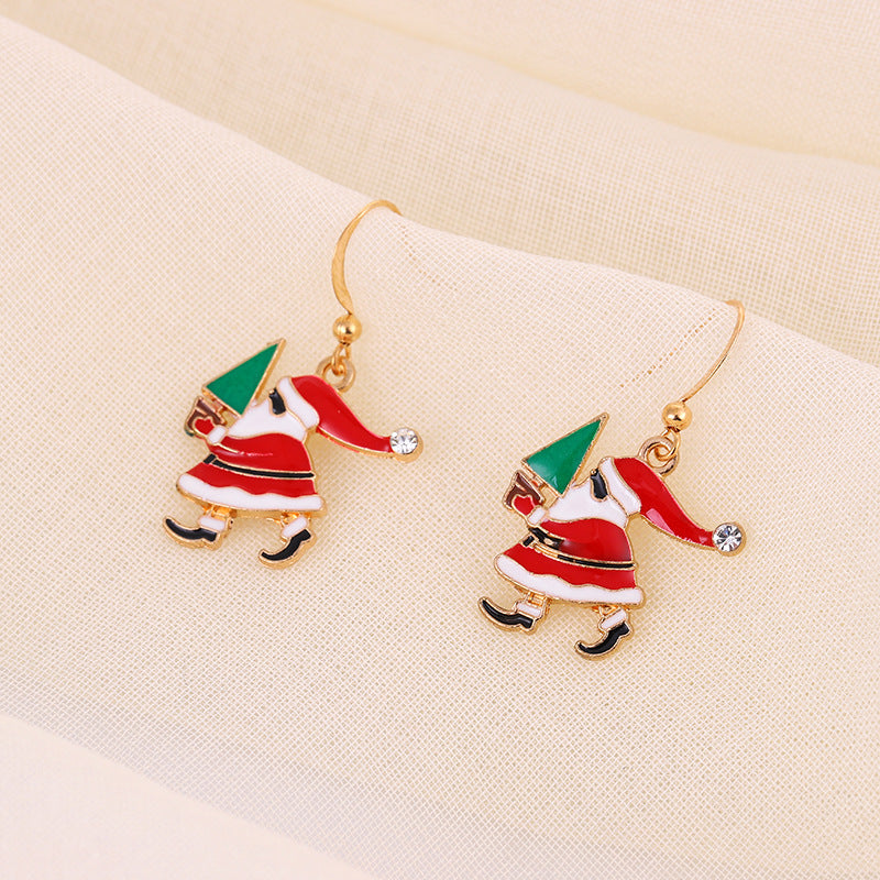 Christmas-themed alloy earrings