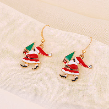 Christmas-themed alloy earrings
