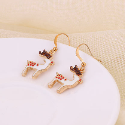 Christmas-themed alloy earrings