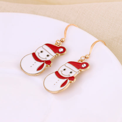Christmas-themed alloy earrings