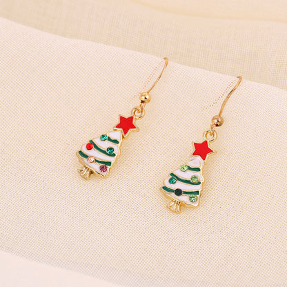 Christmas-themed alloy earrings