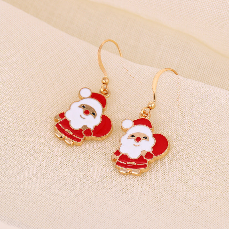 Christmas-themed alloy earrings