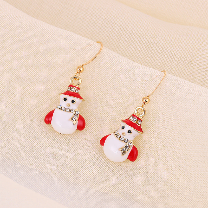 Christmas-themed alloy earrings